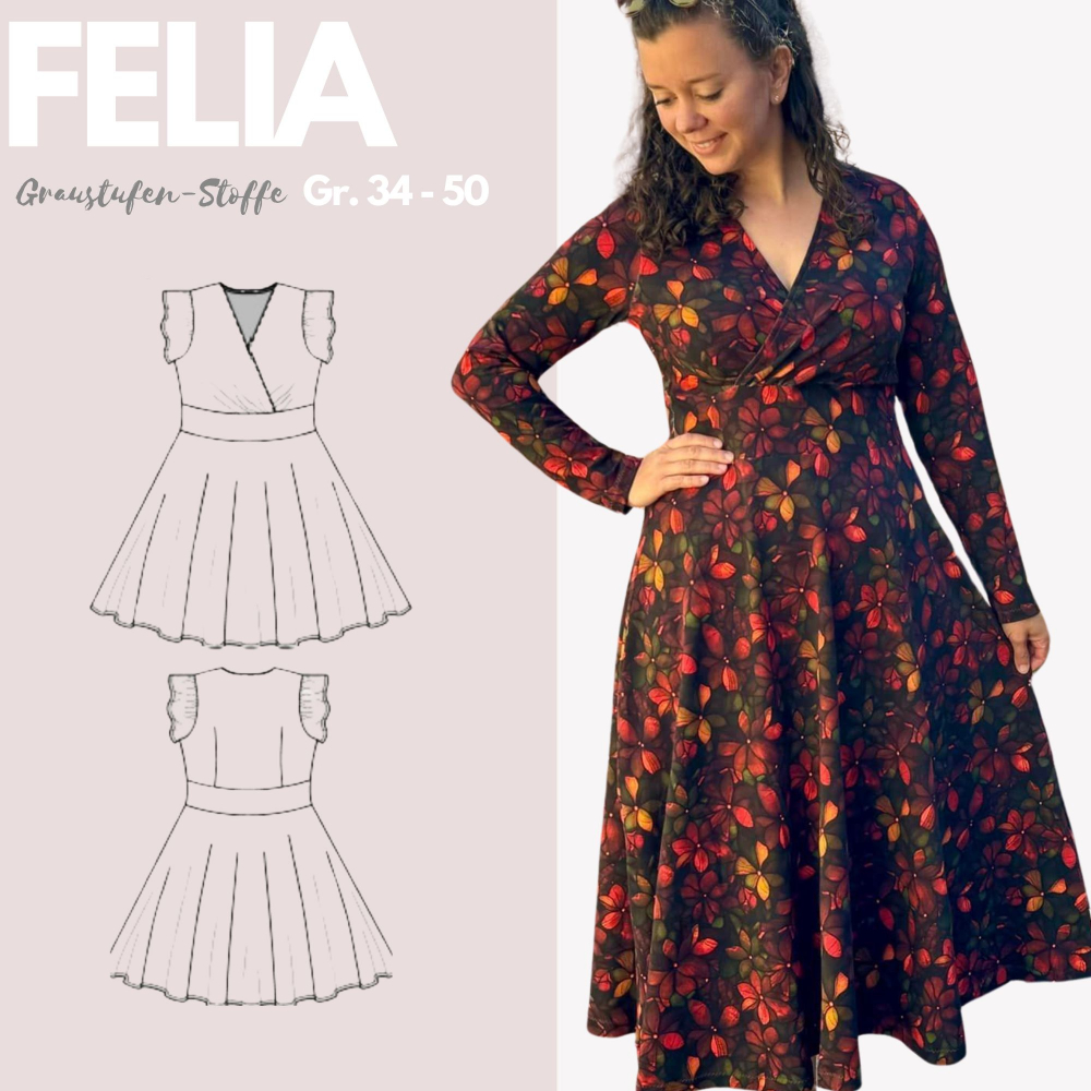 PDF-Schnittmuster: Kleid Felia Gr. 34 - 50